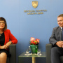  2 July 2019 National Assembly Speaker Maja Gojkovic and Slovenian Parliament Speaker Dejan Zidan 